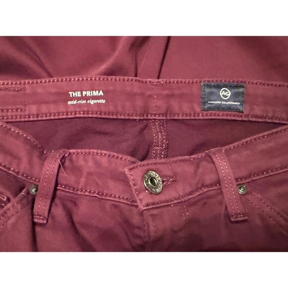Adriano Goldschmied The Prima Burgundy Jeans, Size 27R - Picture 4 of 5